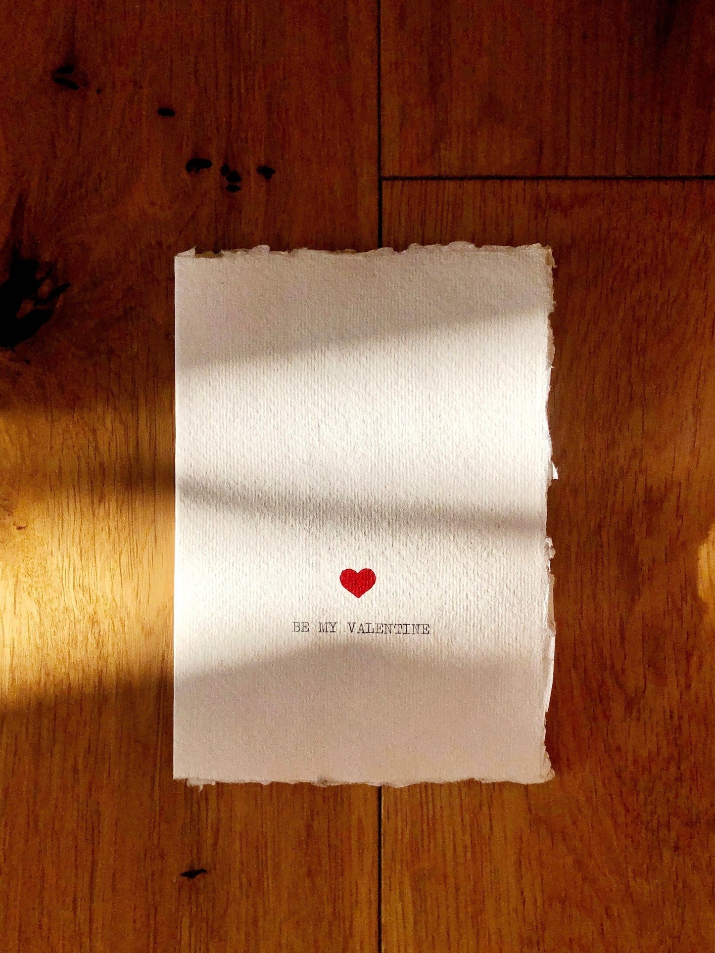 Handmade Typewritten Valentine Card