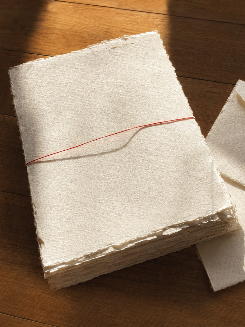 100% Cotton Handmade Rag Paper & Envelopes Writing Set