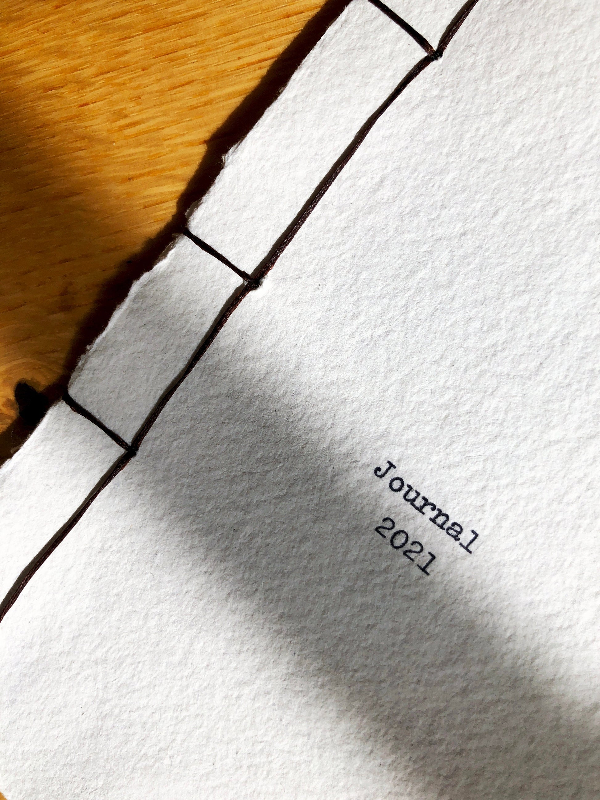 Perfectly-Imperfect Personalised 100% Cotton Rag Handmade Journal with Japanese Binding and Typewritten Cover