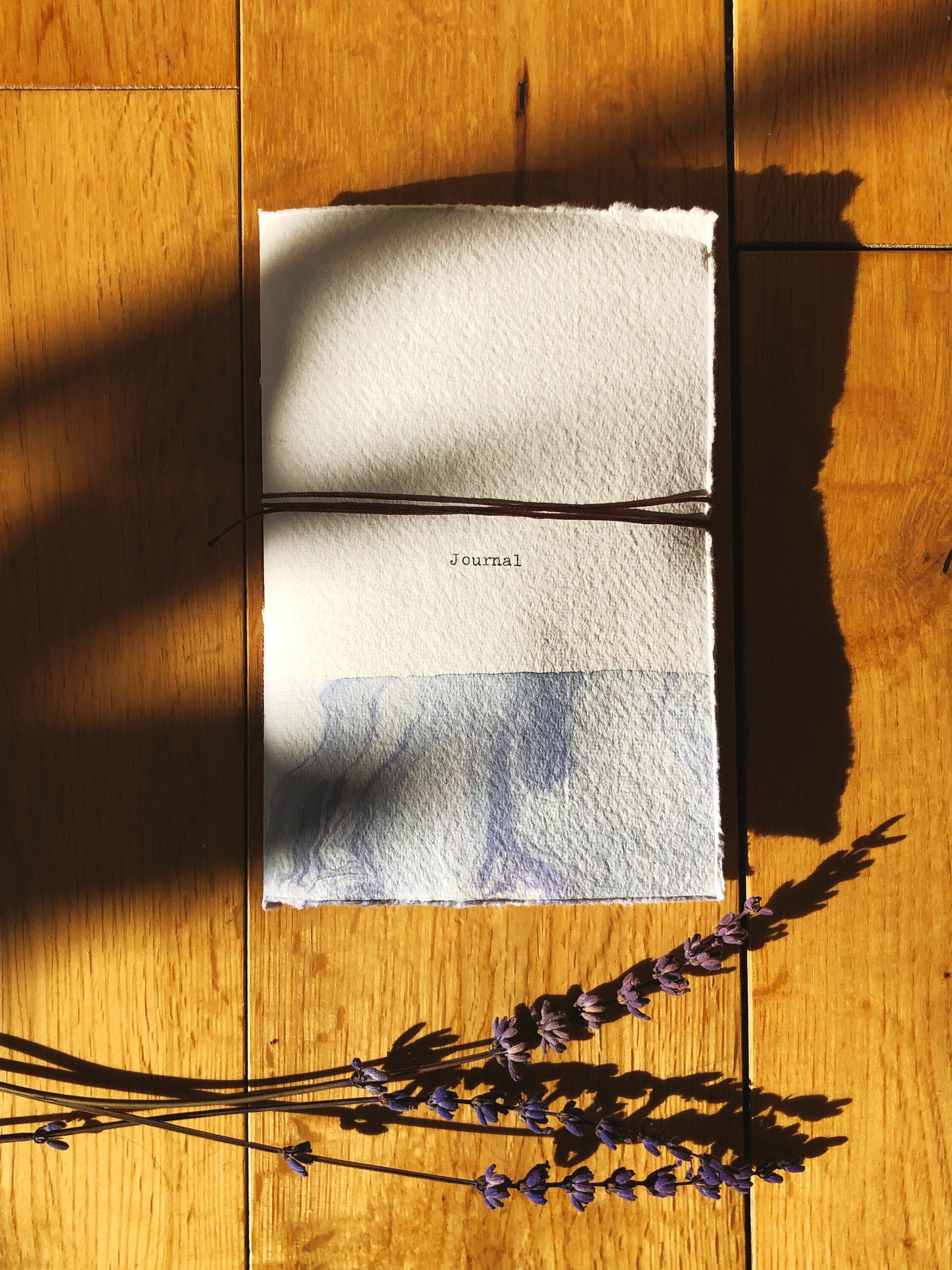 Perfectly-Imperfect Personalised 100% Cotton Rag Handmade Journal with Suminagashi Marbled and Typewritten Cover
